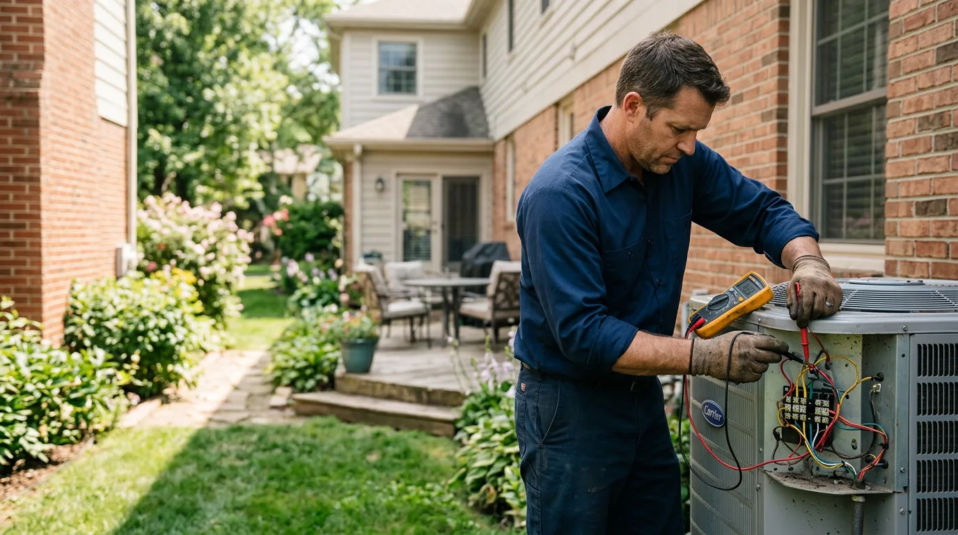 HVAC technician working near Des Moines, NM
